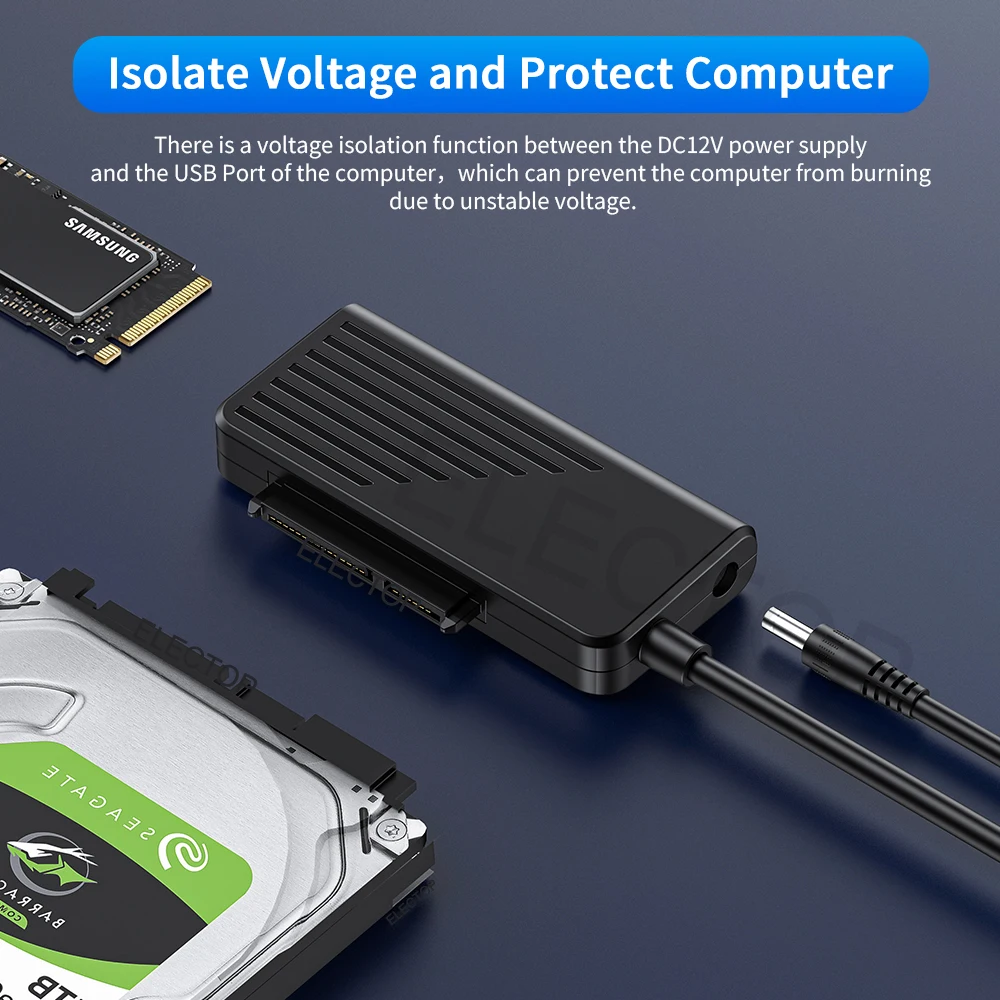 Sata to Usb Adapter Cable ELECTOP USB to SATA 3.0 2.0 to M.2 NGFF Converter for 2.5/3.5 Inch SSD HDD Hard Drive External adaptador