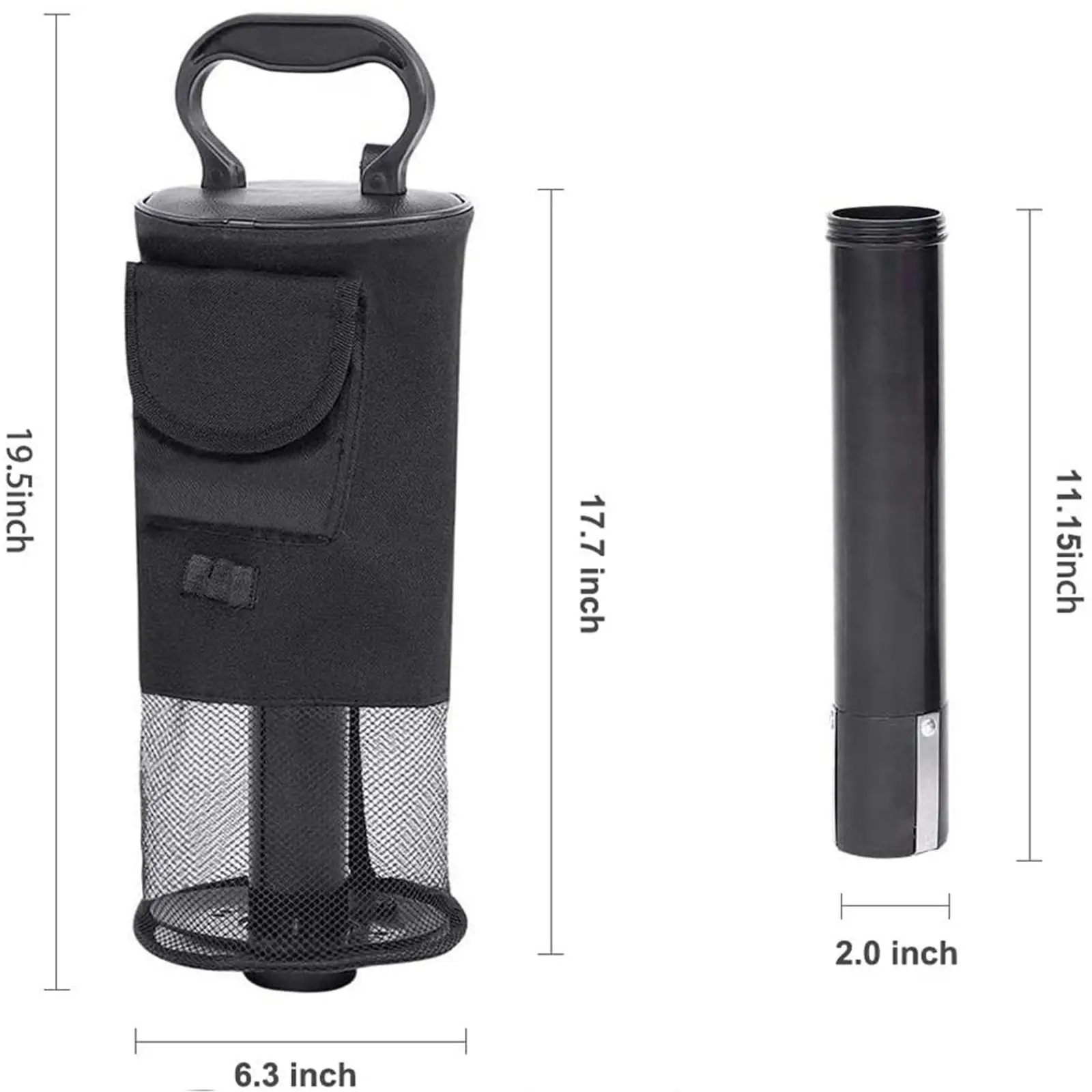 Golf Ball Retriever Bag Golfing Equipment Hold up to 70 Balls Ball Picker Golf Shag Bags with Pocket and Tee Holder