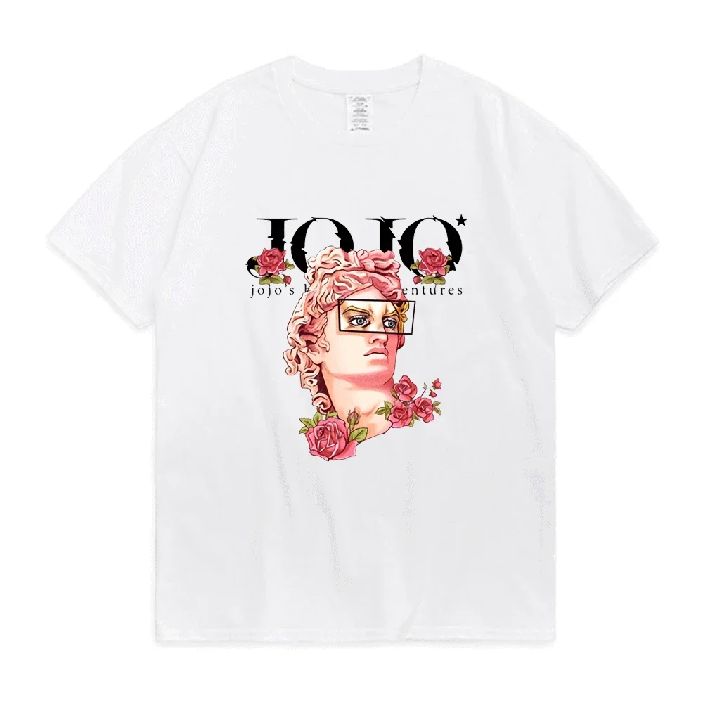 Japanese Jojo Bizarre Adventure Anime T Shirt Uomo Donna Kawaii Jojo Graphic T-Shirt Teens Manga Tee Shirt Manica Corta Unisex