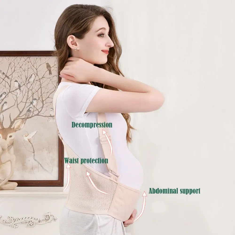High Quality Adjustable Prenatal Support Belt with Shoulder Ultra-thin Maternity Belly Bands Breathable Abdominal Belt