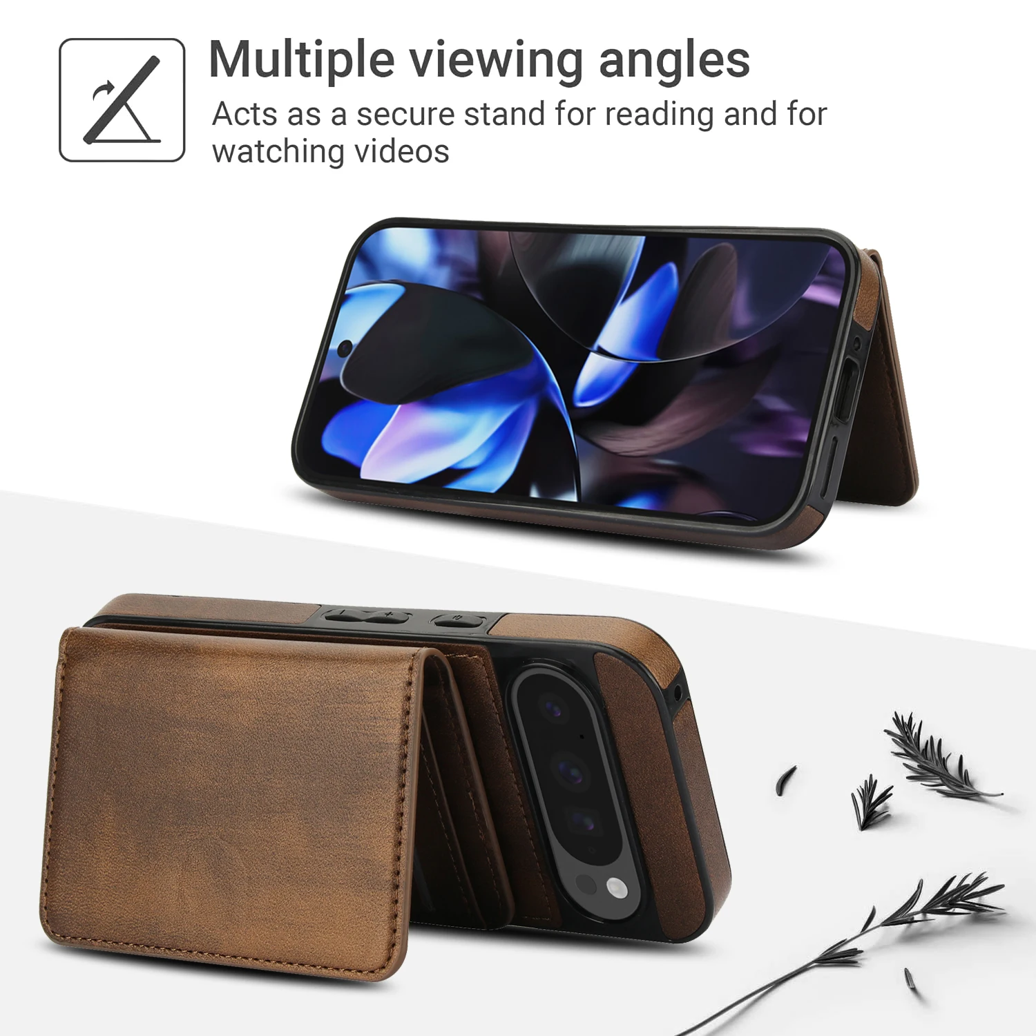 2-in-1 Detachable Magnetic Leather Wallet Case with Magsafe Charging