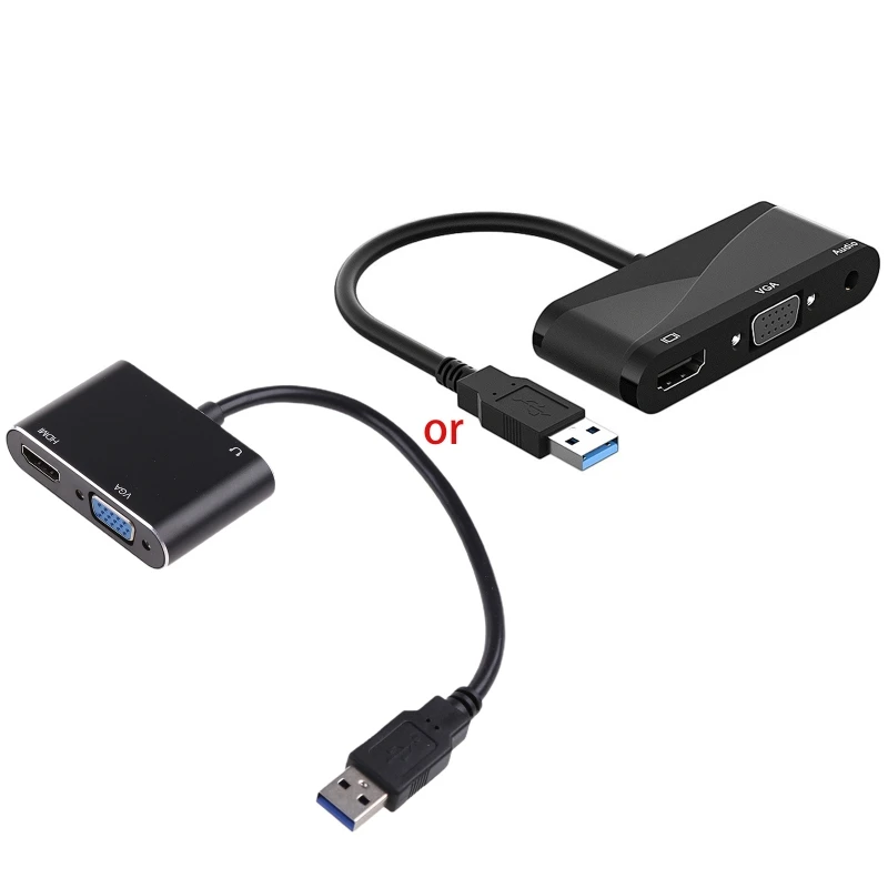 

Переходник с USB 3,0 на Hdmi VGA, переходник с USB Type C на Dual VGA для Hdmi, разветвитель, преобразователь