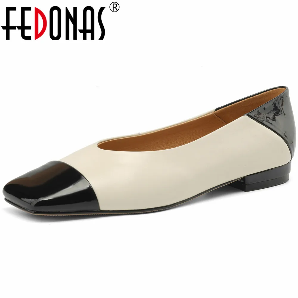 

FEDONAS Elegant Flats Soft Genuine Leather Shoes For Women Patchwork Comfort Casual Shoes Woman New Spring Summer Flats Shoes