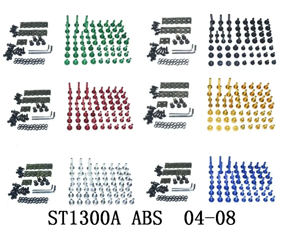 

Motorcycle Complete Fairing Bolts Kit Bodywork Screws Fit For HONDA ST1300A ABS 2004-2008