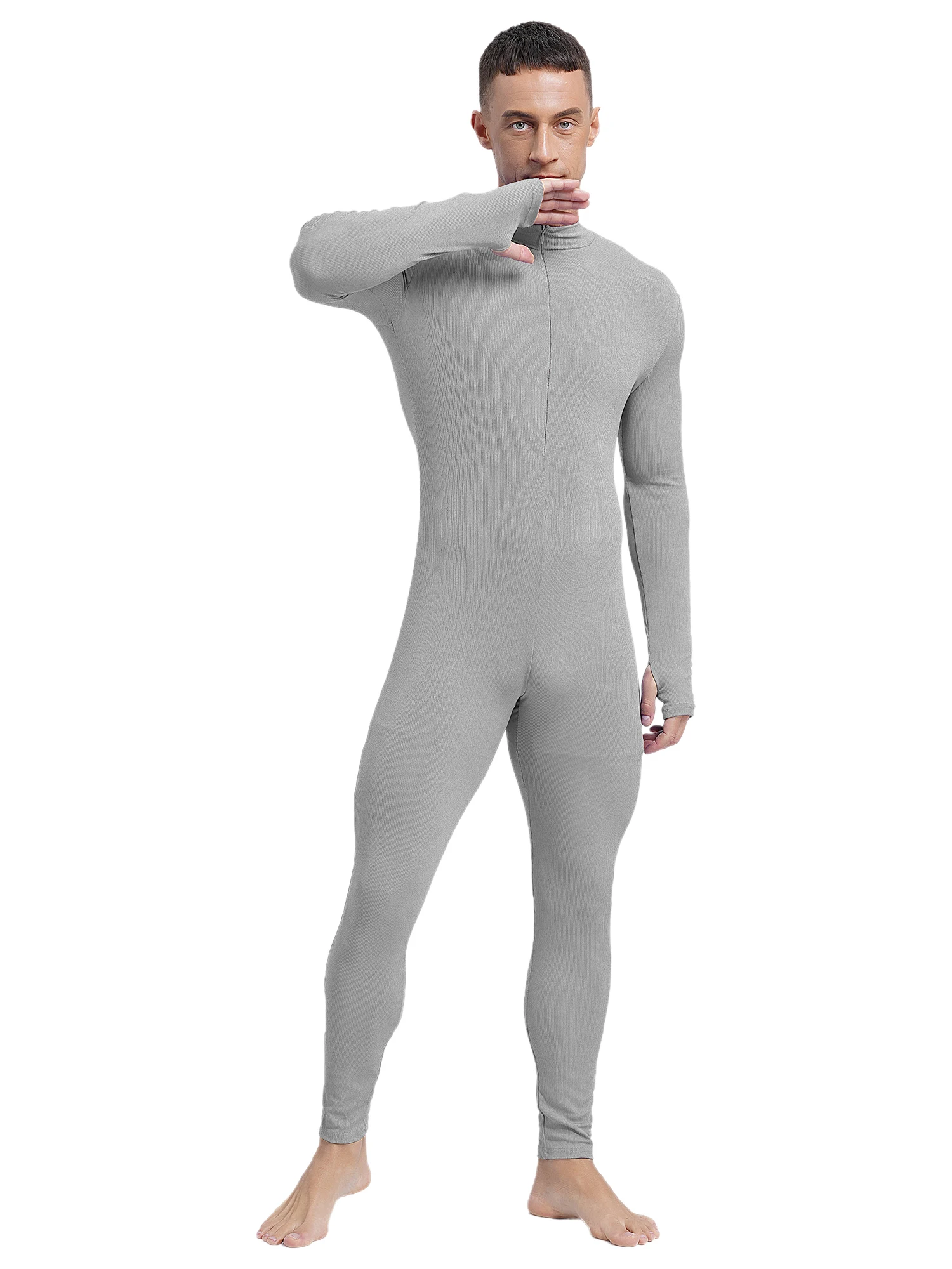 Men Tank Unitard Tights Undershirt Bodybuilding Wrestling Singlet Leotard Full Long Jumpsuit Yoga Workout Gymnastics Bodysuit