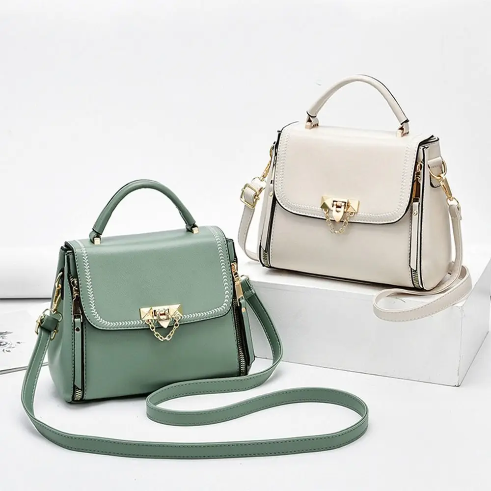 

Fashion PU Leather Shoulder Bag Solid Color Comfort Surface Crossbody Bag Large Capacity Messenger Bag for Shopping