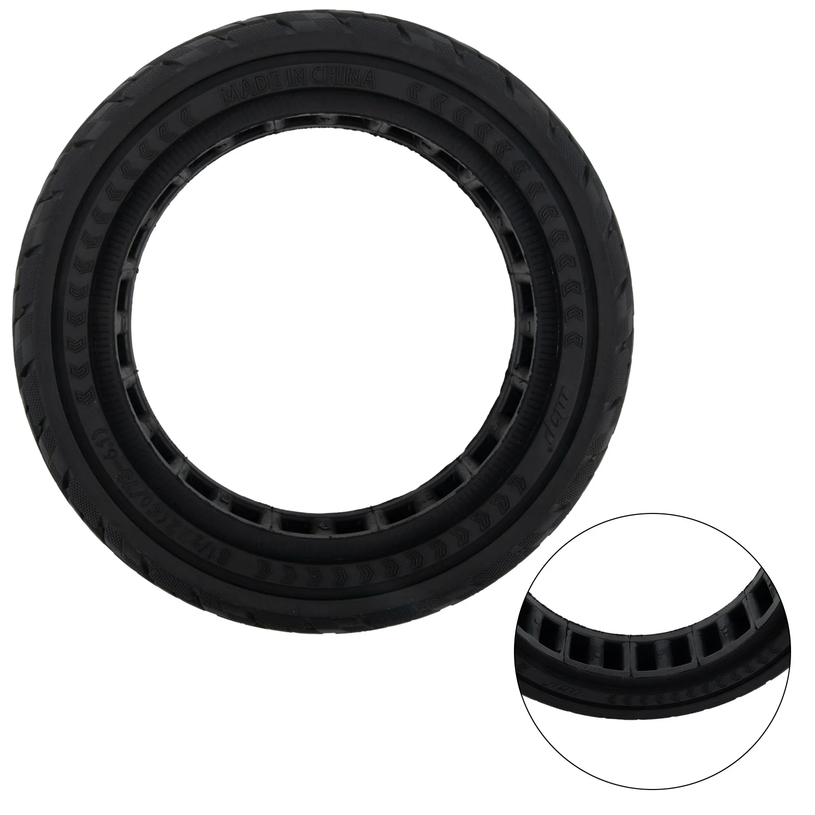 

High Quality Material Brand New Solid Tire Electric Scooter Rubber Tubeless Black Weight 720g 8.5 Inch Cycle M365