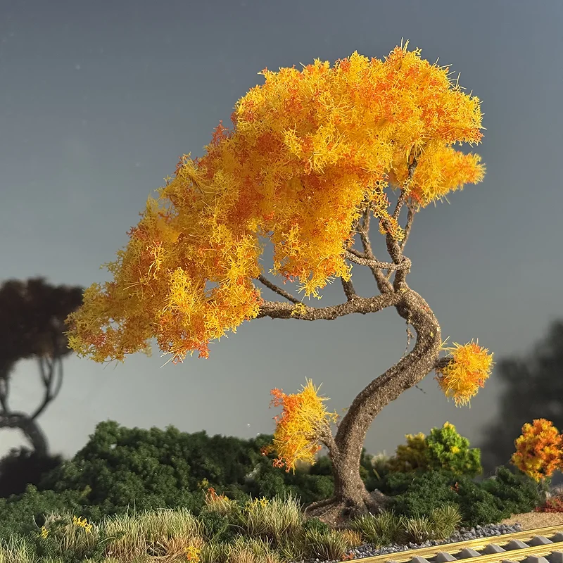 Miniature Green Wire Tree for Landscape Decoration - 12cm
