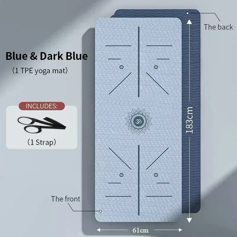 Yoga fitness mat thickened lengthened Environmental professional with strap net bag