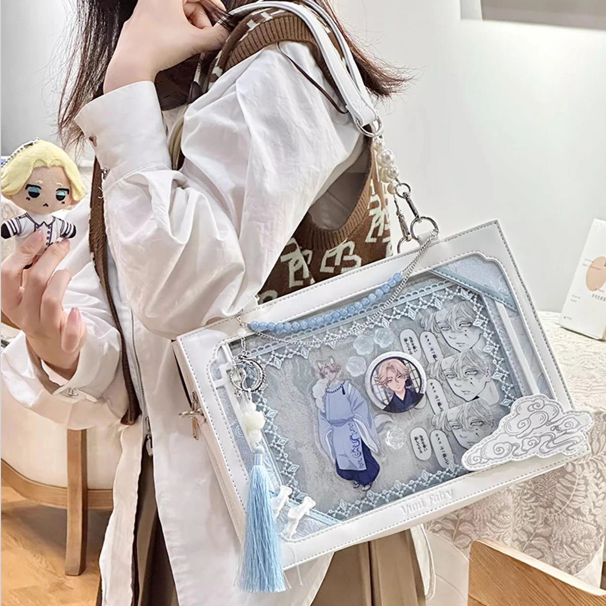 Joygoodta Ita Bag, Ita Bag Crossbody Schoudertas PU Pin Display met