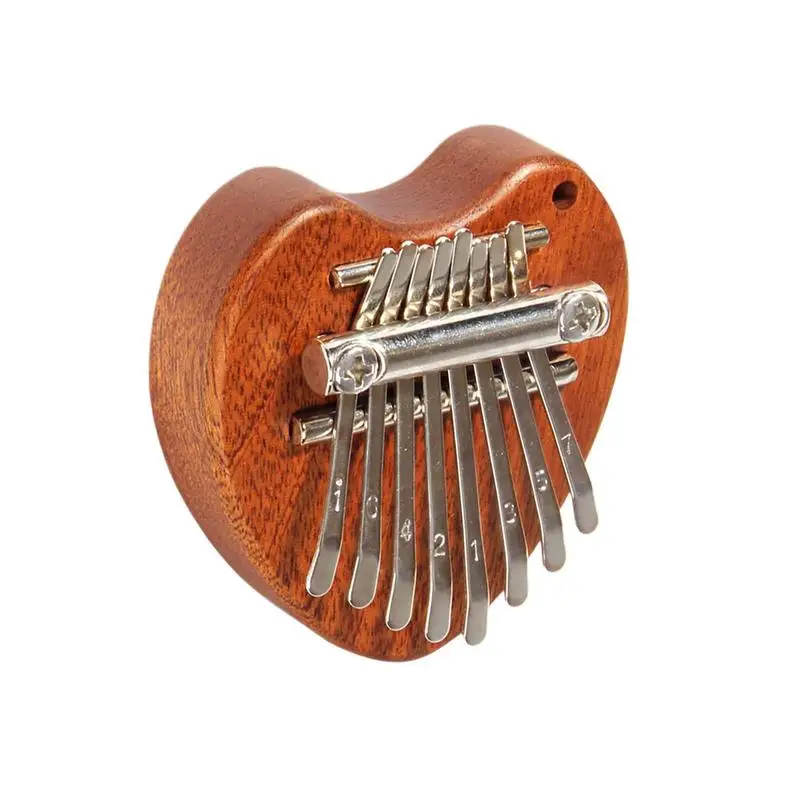 

8 Key Mini Kalimba Thumb Piano Heart Shaped Wooden/Acrylic Small Musical Instrument Hand Piano Gift Finger Piano For Adult Kids