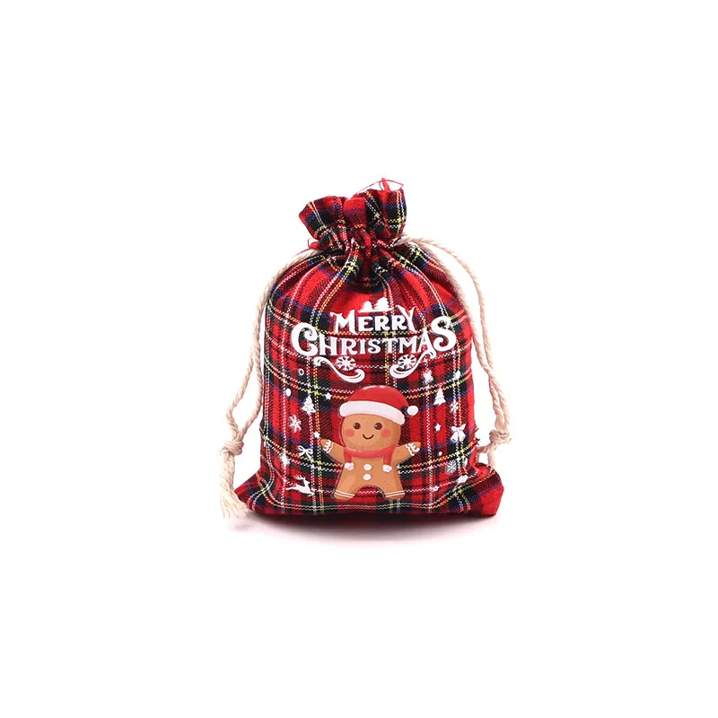 1PC Christmas Gift Bags Small Candy Gift Bag Xmas Drawstring Pouch Party Favor Bags Christmas Party Supplies gift bags christmas gift bags christmas candy packaging