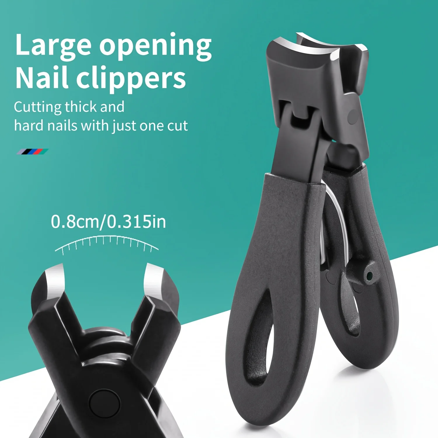 Portable Ultra Sharp Nail Clippers Stainless Steel Wide Jaw Opening Anti Splash Toe Nail Clippers Adult Thick Nails Large Open