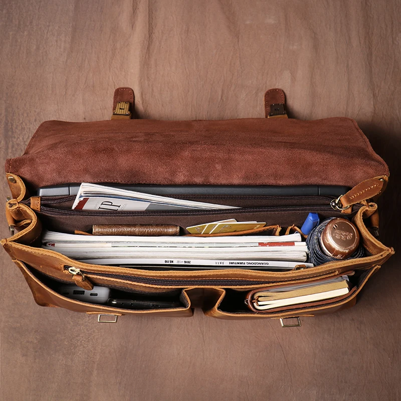Guro-男性用本革ブリーフケース,デラックスデザインの牛革バッグ