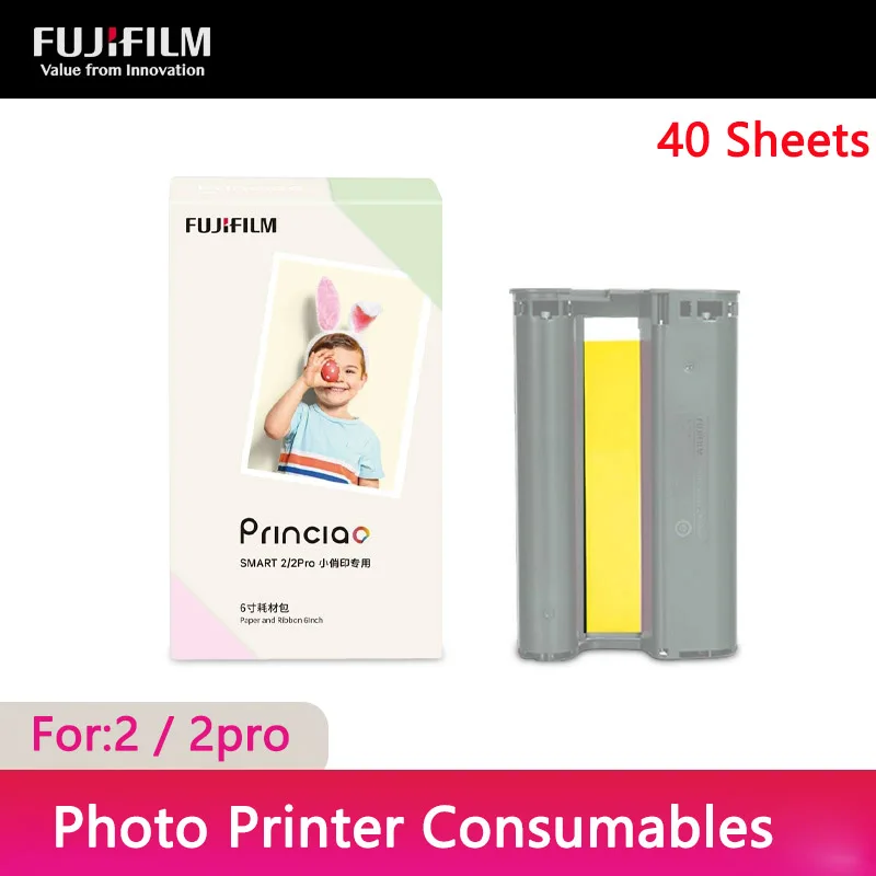 Fujifilm PrinCiao Xiaoqiao Printing 40-200 Sheets Paper Digital Photo Film Consumables Package For Fujifilm Princiao Smart II
