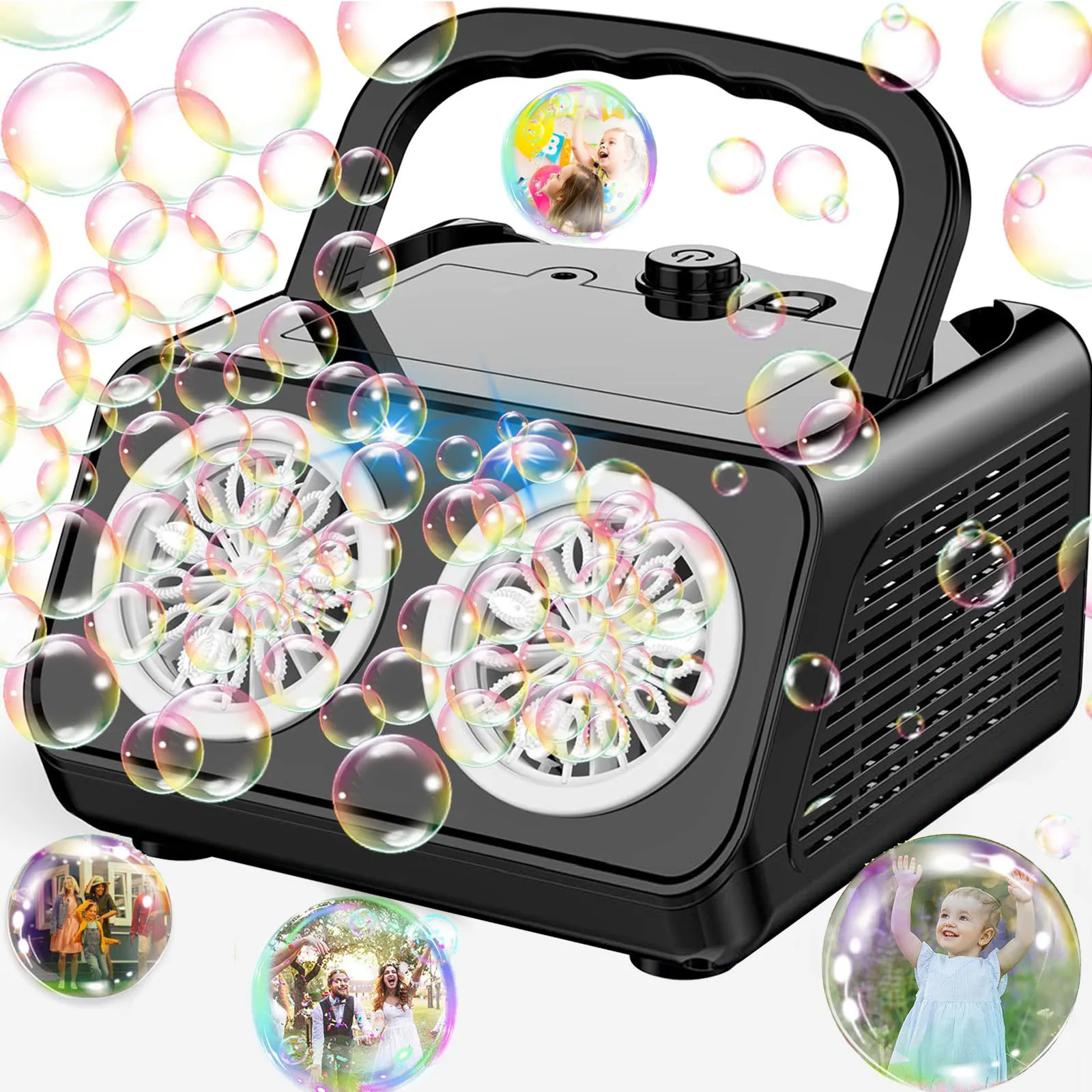 Automatic Bubble Machine Upgrade Bubble Blower with 2 Fans, 20000