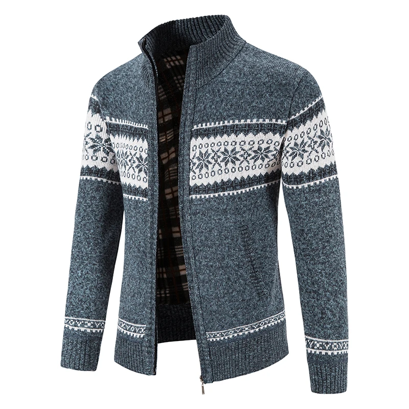 Winter Men's Fleece Cardigan Christmas Knit Sweater Coat Business Casual Jacket Male Wool Cashmere Clothing fleece cardigan sweater coats knitted sweater coat knitted cardigan