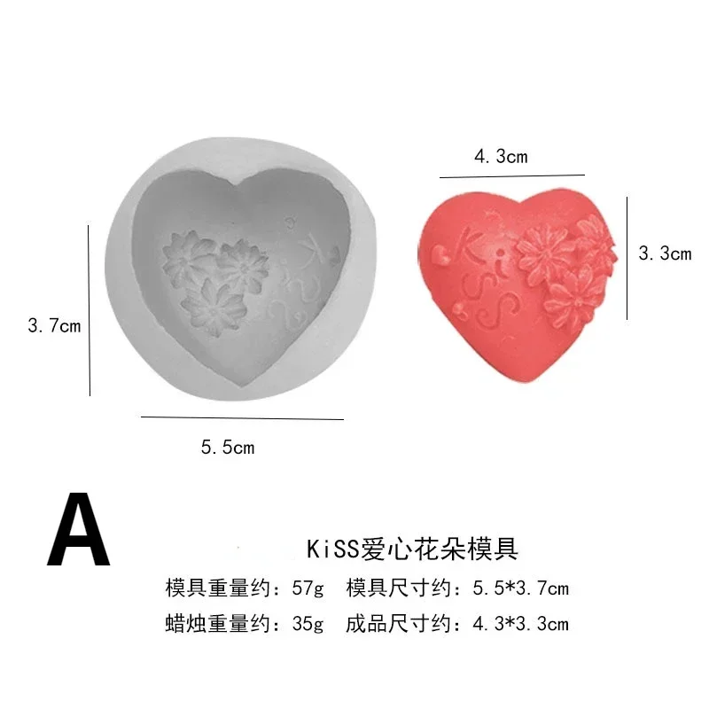 Love Rose Bow Silicone Mold Romantic Valentine's Day DIY Chocolate Candy Molds Kitchen Baking Cake Decor Tool Candle Soap Mould