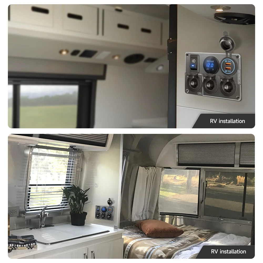 Pannello Prese USB Modificate, Pannello Prese Caricabatterie Multifunzione Da 1/2/3 Fori, Pannello Prese USB Montato Su Pannello Prese Caricabatterie Per Auto, Camion, Moto, Yacht, Bar