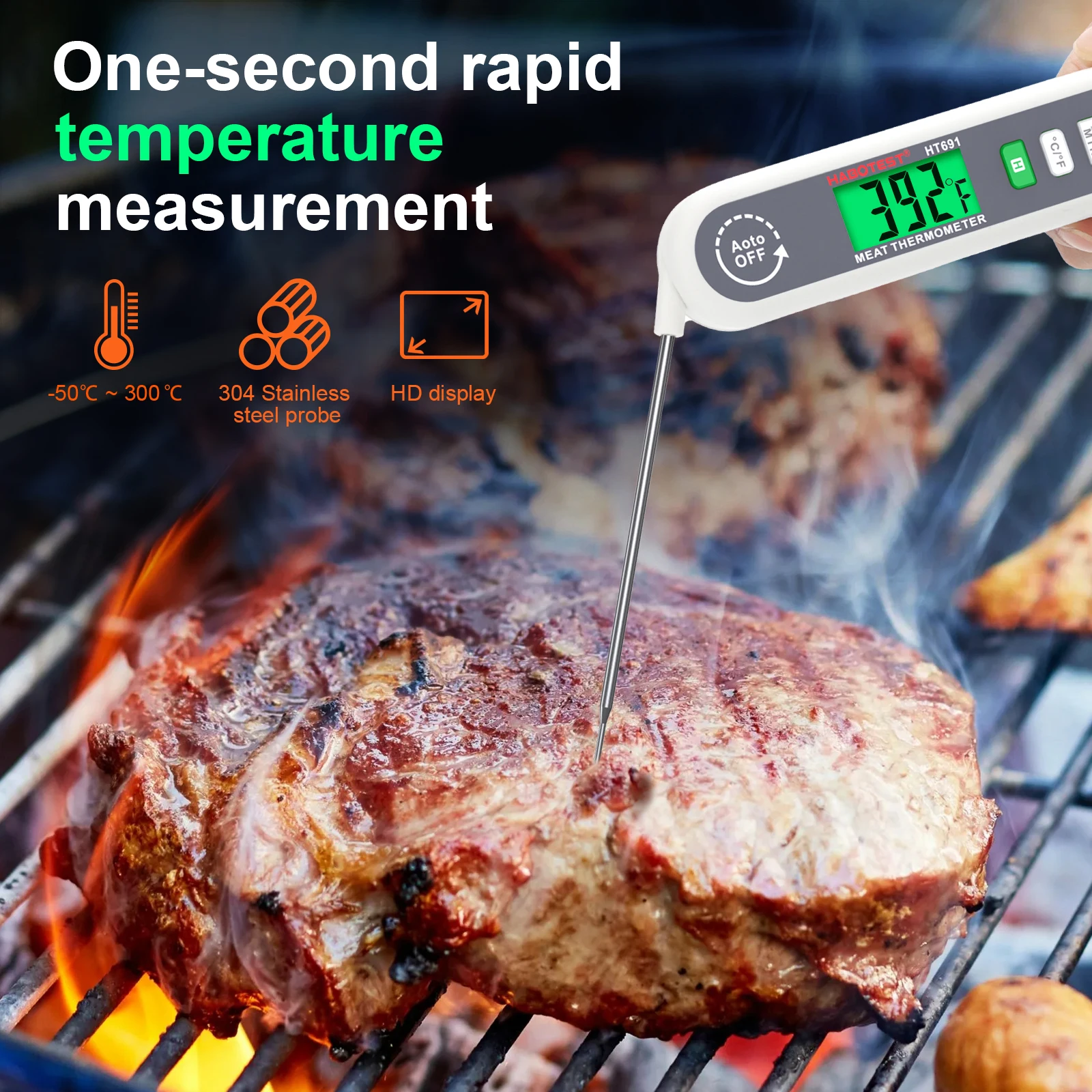 HABOTEST Instant Read Meat Thermometer Digital Kitchen Cooking