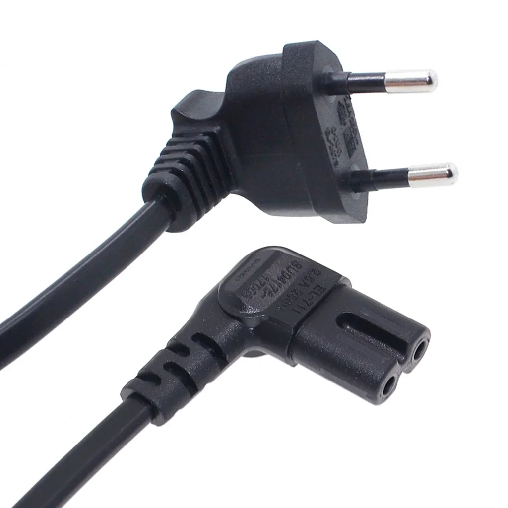 EU Schuko CEE7/16 to IEC320 C7 Angle Converter Angle Extension Cable for Samsung Philips Sony LED TV Figure8 AC Power Cord