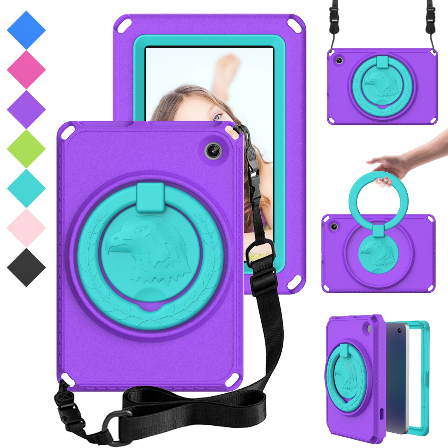 Enhanced Tablet Case: 360° Rotating, Dustproof & Waterproof, Double-Layer Protection, Shockproof Cover