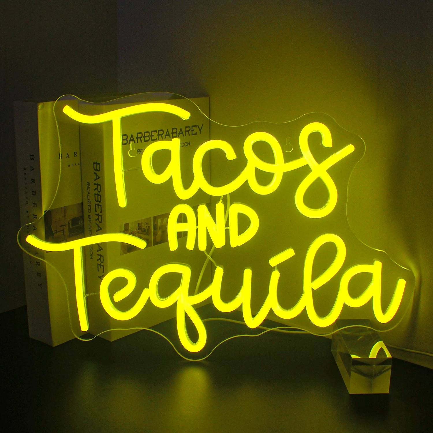 

Tacos and Tequila Neon Sign Hanging Wall Decor Lemon-yellow Neon Light Sign for Bar Pub Man Cave Restaurant Coffee Shop Decor