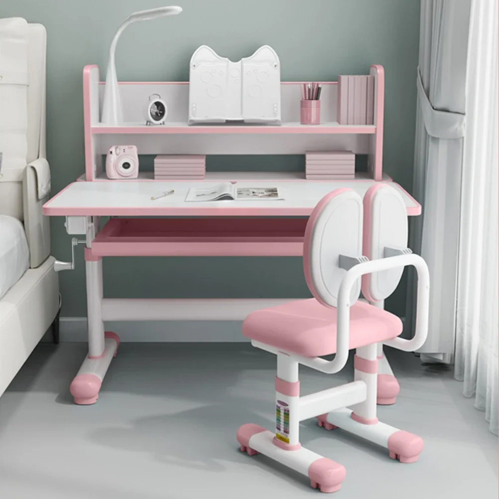 Kids Desk And Chair Set Height Adjustable Desk and Chair Set for Children, 27.6 "W, Ergonomic, Kids, School Writing, Study Table, Tilt Desktop Drawers,