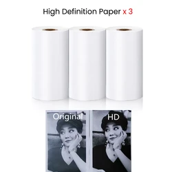 Thermal Paper Label Sticker Adhesive Rolls for Instant Print and Kids Camera (3 HD Thermal Paper)