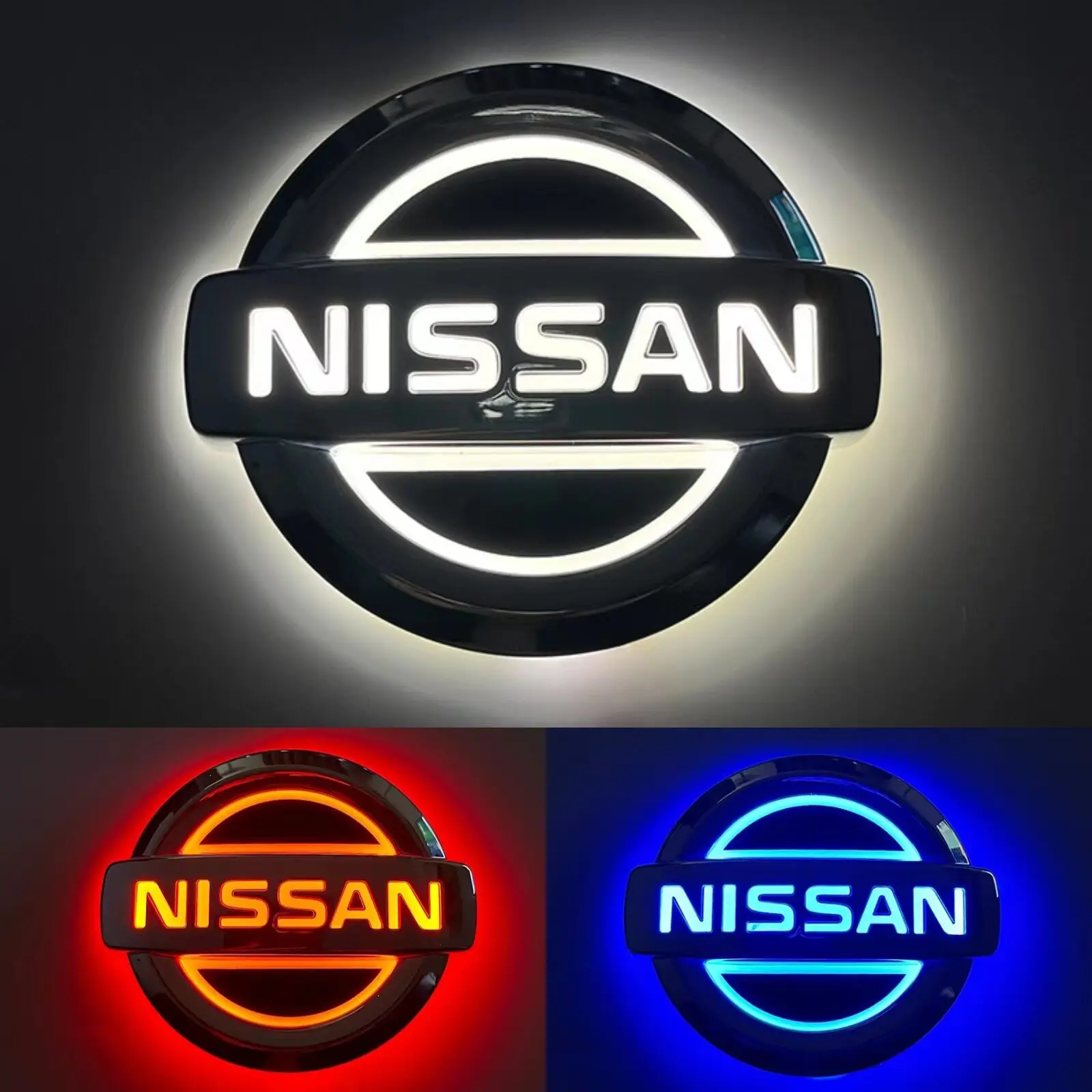 닛산 GTR 니스모 캐시카이 패트롤 엑스트레일 티다 나바라 실피 쥬크 티아나 스카이라인용 자동차 5D LED 전후방 라이트 엠블럼 스티커
