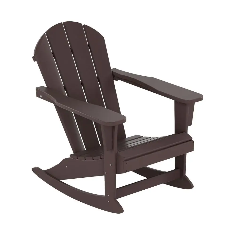 Durable Outdoor Patio Rocking Chair Weather Resistant HDPE Classic Porch Rocker Comfortable Relaxing Lawn Garden Seating Easy 4