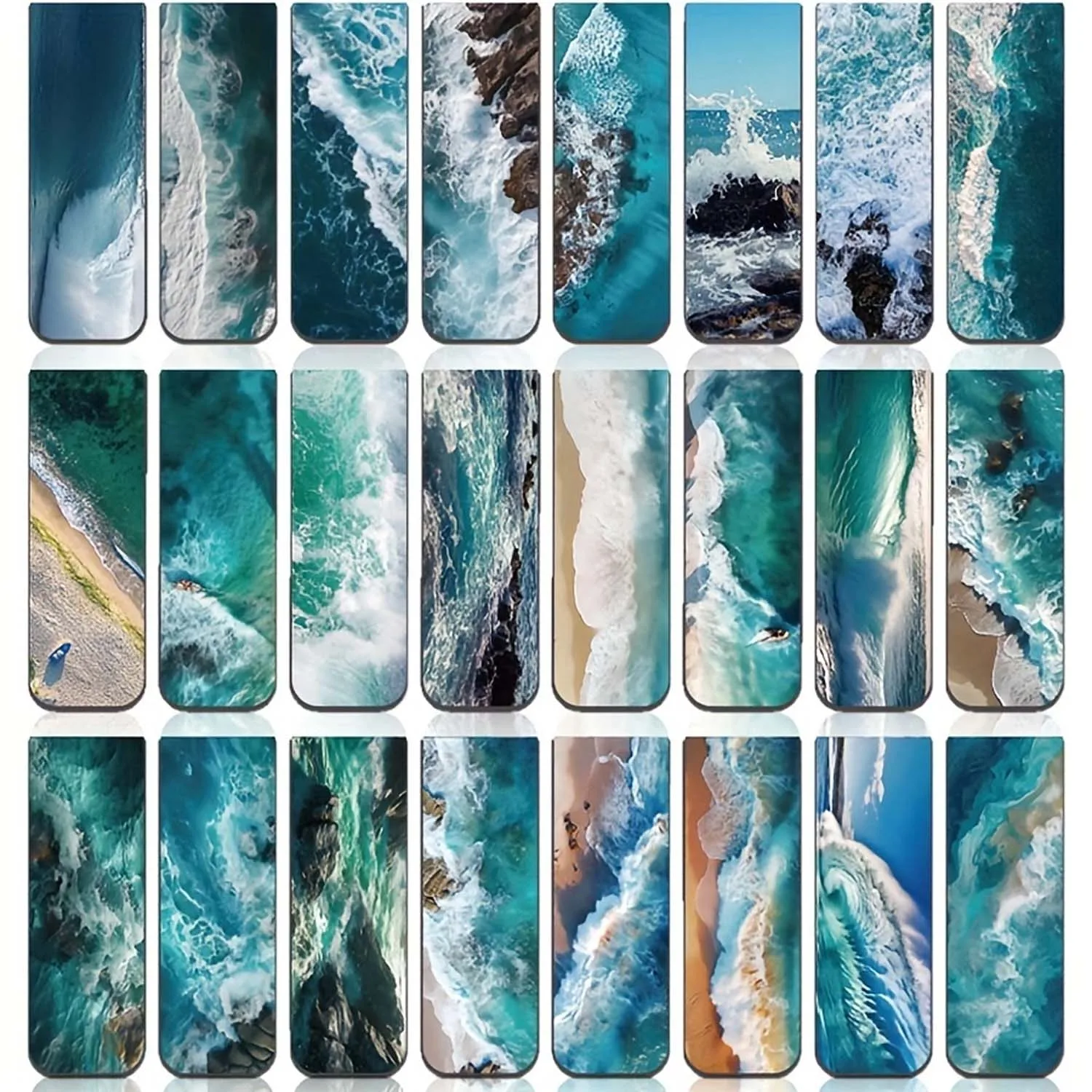 24pcs Magnetic Bookmarks Assorted Ocean Bookmark Magnetic Page Markers Page Clips For Women Students Teachers Magnetic Bookmark Bookmarks Stationery Supplies