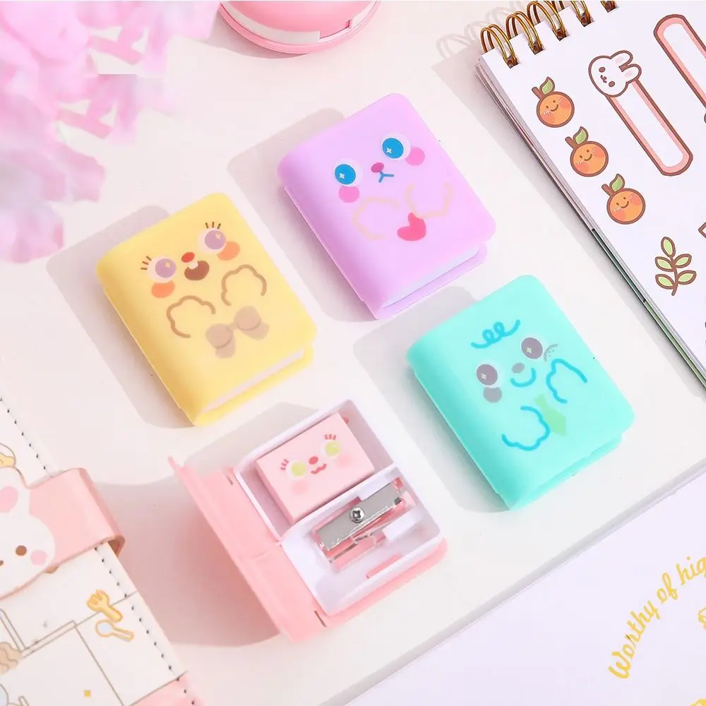 

Kawaii Pencil Eraser Sharpener Set Cute Pencil Wiping Eraser School Study Supplies Pencil Cutting Tools Student Stationery Gift