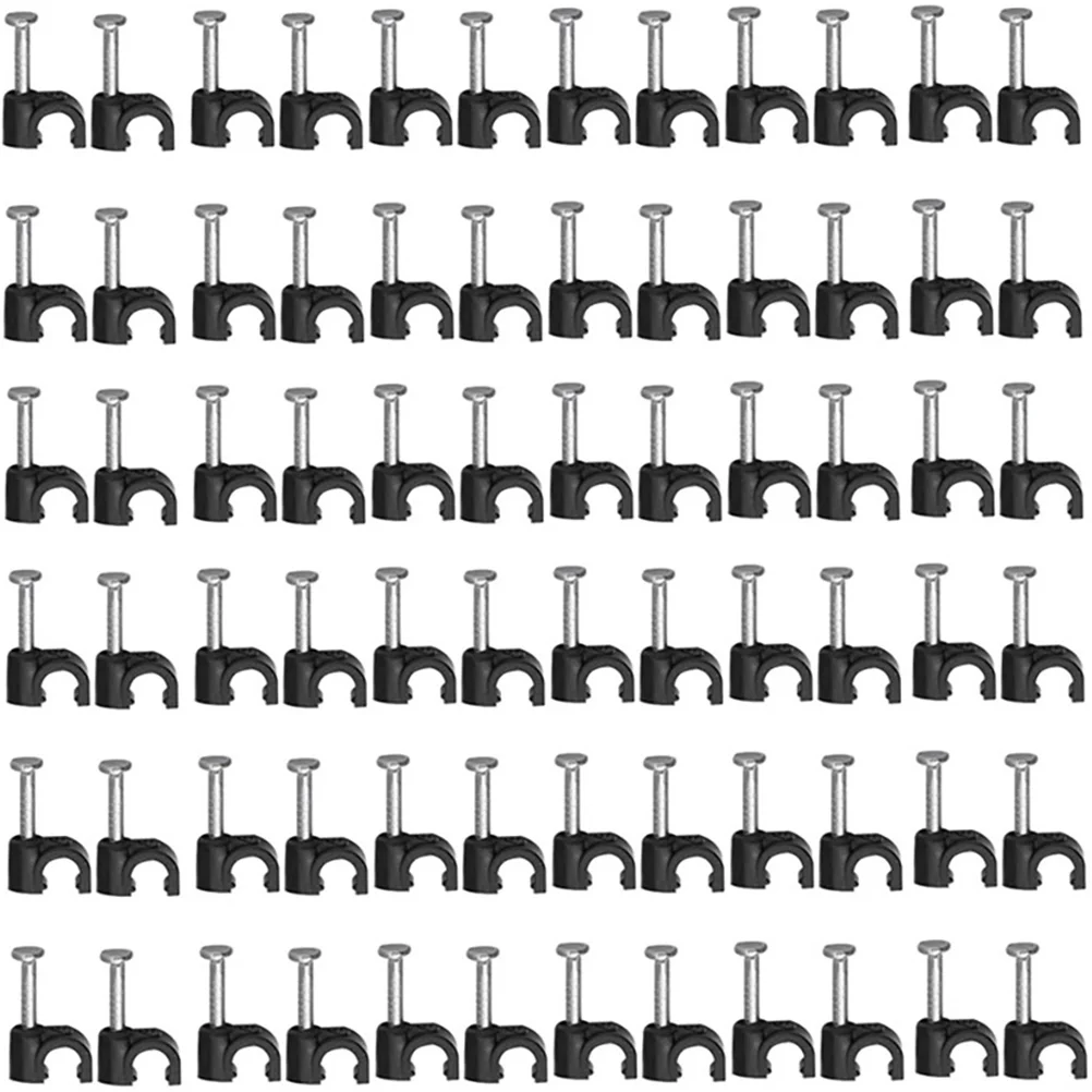 

Wire Staple Cable Clips Ethernet Coaxial Clamps Steel Nail Cord for Wall Staples Holder