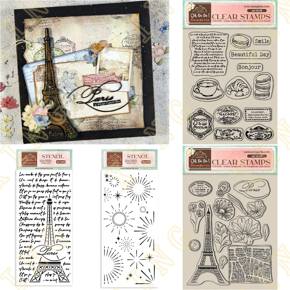 

2023 New Stars Flowers Labels Clear Stamps Stencils Scrapbook Diary Decoration Embossing Template Diy Greeting Card Handmade