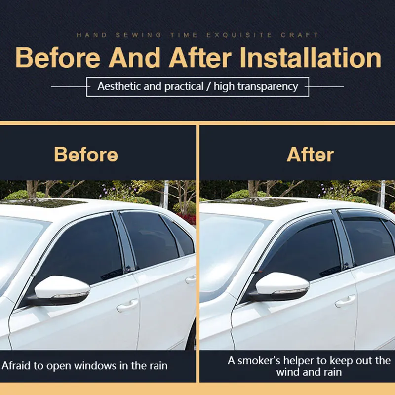 4 Pcs Car Window Visor Rain Protector Window Sun Rain Visor for MG4 4 EV Mulan EH32 Deflectors Auto Accessories
