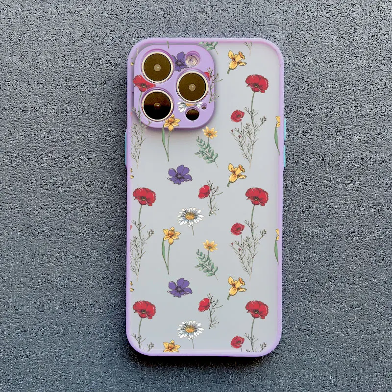 Luxus ins Flower Floret Handyhülle für iPhone 16 15 14 13 Pro Max Mini XR XS X 15 14 7 8 Plus 12 11 Pro Max stoßfeste Abdeckungen – Detail 2