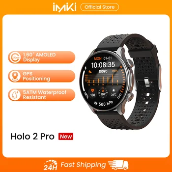 IMIKI HOLO 2 Pro 1.6 "AMOLED Display HD Smartwatch 5ATM GPS impermeabile Chiamate telefoniche Bluetooth Orologi intelligenti sportivi ultrasottili