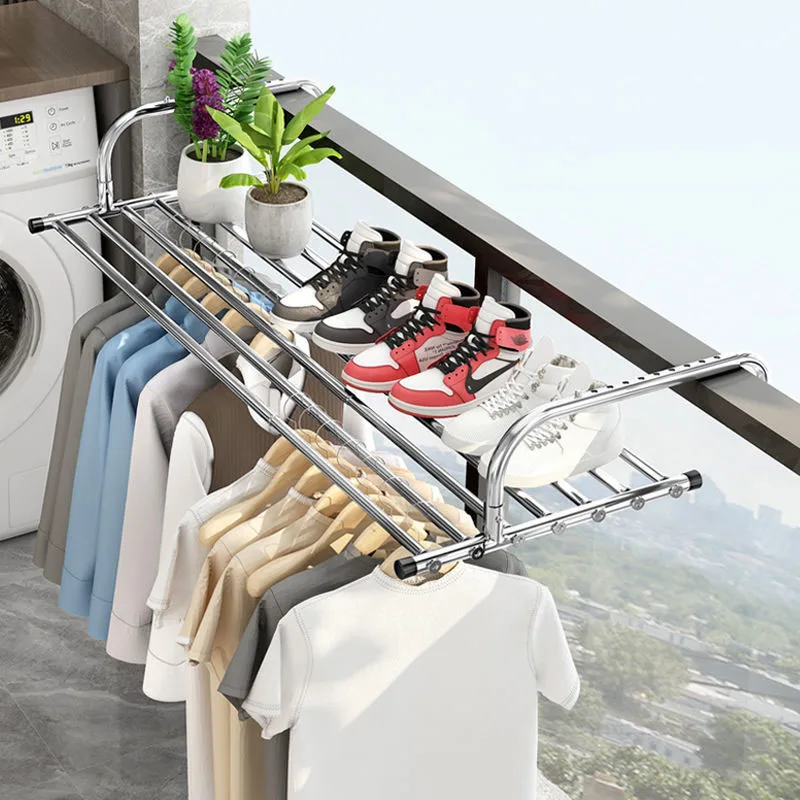 Balcony Multifunctional Hanger Shoe Rack Drying Shoes Towel Clothes