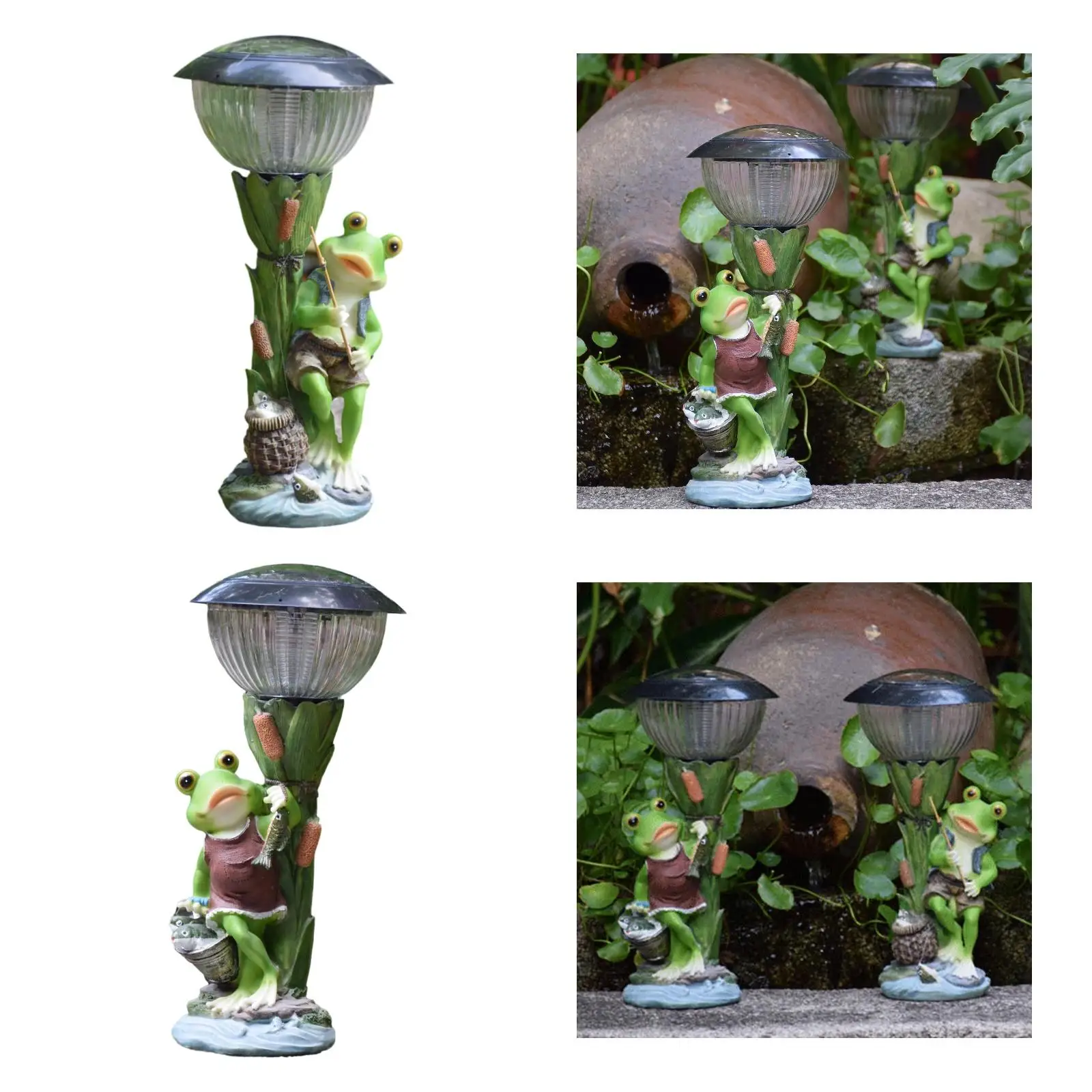 Solar Frog Statue Light 4