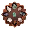 Wooden Lotus Tray Lotus Shape Crystal Stone Holder Crystal Display Tray with Bottom Non-Slip Pad for Aromatherapy Oils Jewelry 3