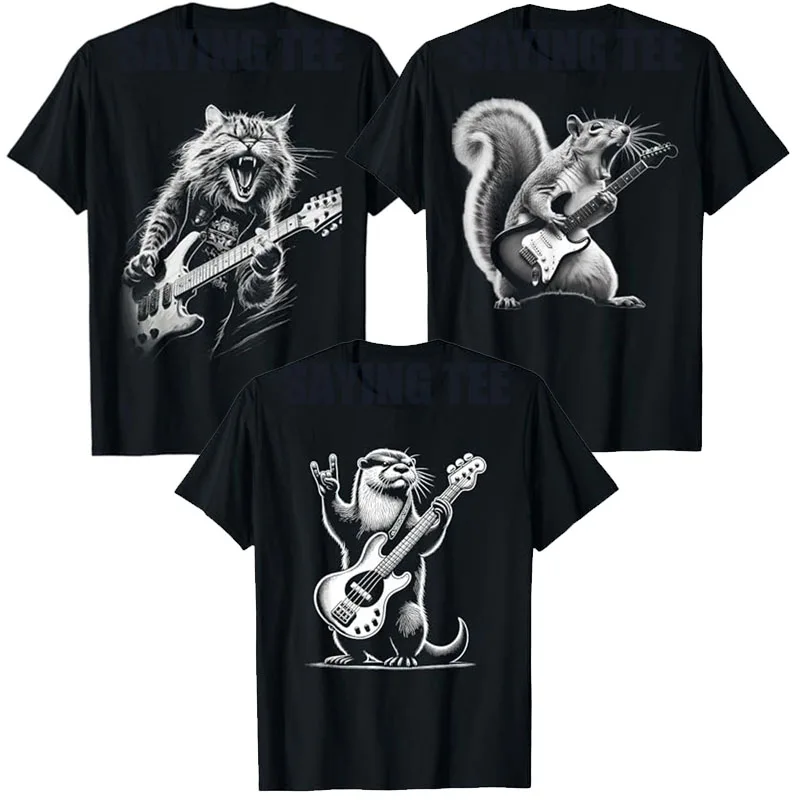 Rock N Roll Otter & Squirrel Graphic Music Tee