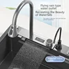Stainless Steel Kitchen Sink With Waterfall Large Single Slot Dishwashing Multifunctional Sinks Home Improvement Left Drainage 3