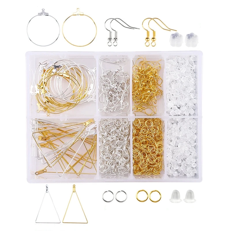 Jewelry Findings Tool Set Open Jump Ring/Lobster Clasp/Tail Chain/Clip  Buckle/Drop Kit/Earring Hooks/ For DIY Jewelry Making