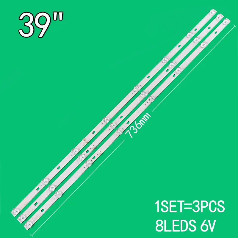 8leds 6v for 39/40-inch LCD TV JS-D-JP395DM-A81EC JS-D-JP395DM-B82EC (80105) E395DM1000 MCPCB D40-M30 40BF400 backlight strip