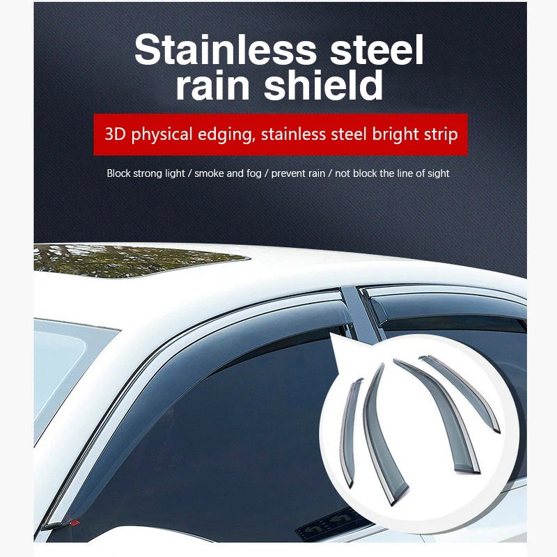 4 Pcs Car Window Visor Rain Protector Window Sun Rain Visor for MG4 4 EV Mulan EH32 Deflectors Auto Accessories