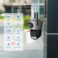 Caméra Wifi 20MP 10K Quatre écrans 360 ° Pas d'angle mort Ultra longue portée 10X Zoom caméra de surveillance extérieure HD 5G caméra de sécurité 2