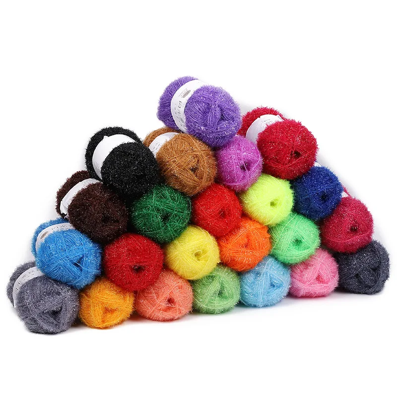 50g Glass Yarn Thread DIY Dishwashing Towel Yarn Wool Dishwasher Towel Thread DIY Glitter Thread Bright Silk Crochet Supplies 4
