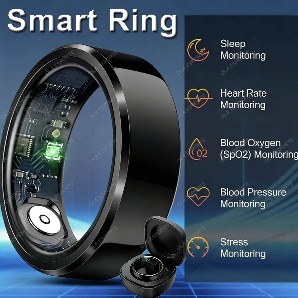 2026 New Smart Ring Heart Rate Blood Pressure Sleep Monitoring Motion Tracking IP68 Waterproof Men Women Smart Ring Holiday Gift 1