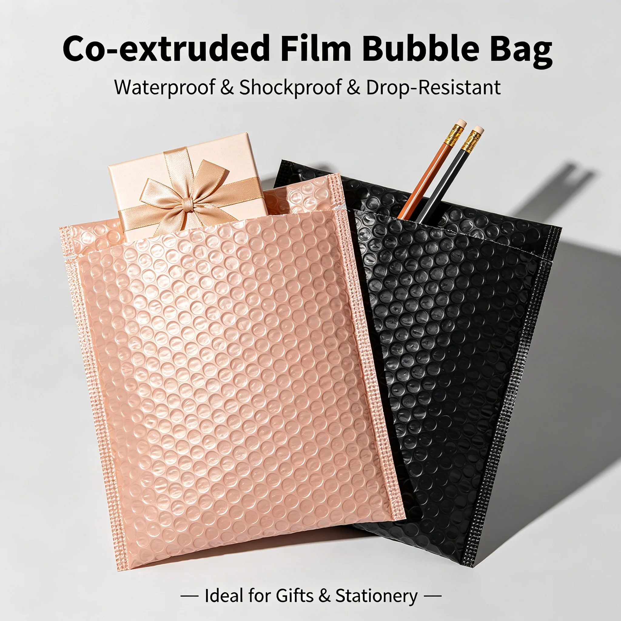 50Pcs Bubble Bag Self Adhesive Bag Foam Envelope Co Extruded Film Bubble Bag Clothing Book Multi Function Transport Bag